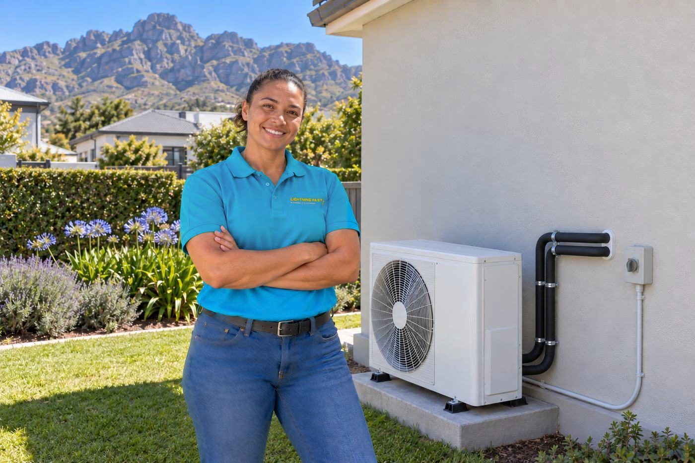 Heat pump water heater installed at a home in the Southern Suburbs, Cape Town
